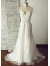 Ivory Beaded Tulle Wedding Dress Luxury Bridal Gown